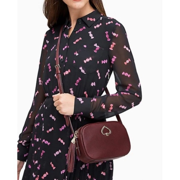 NWT! Kate Spade Kourtney Camera Bag Crossbody in Cherrywood - Picture 2 of 13